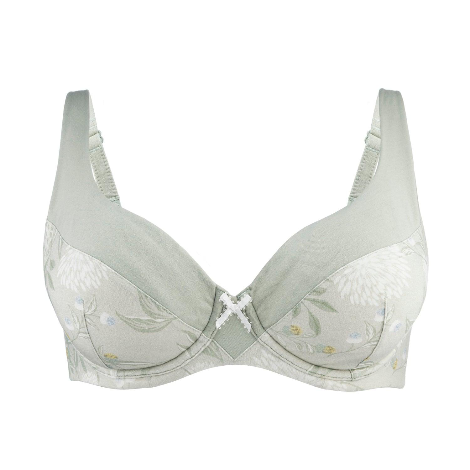 100% Organic Cotton Underwire Bra with Silk and Lace - Sunbleached