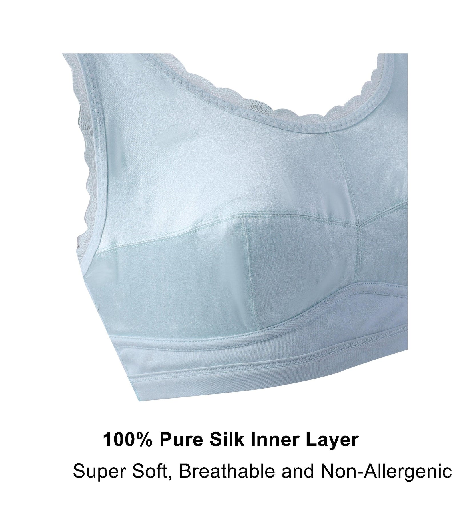 Silk Double Sided Bra With Sponge Care 100% Natural Bra And
