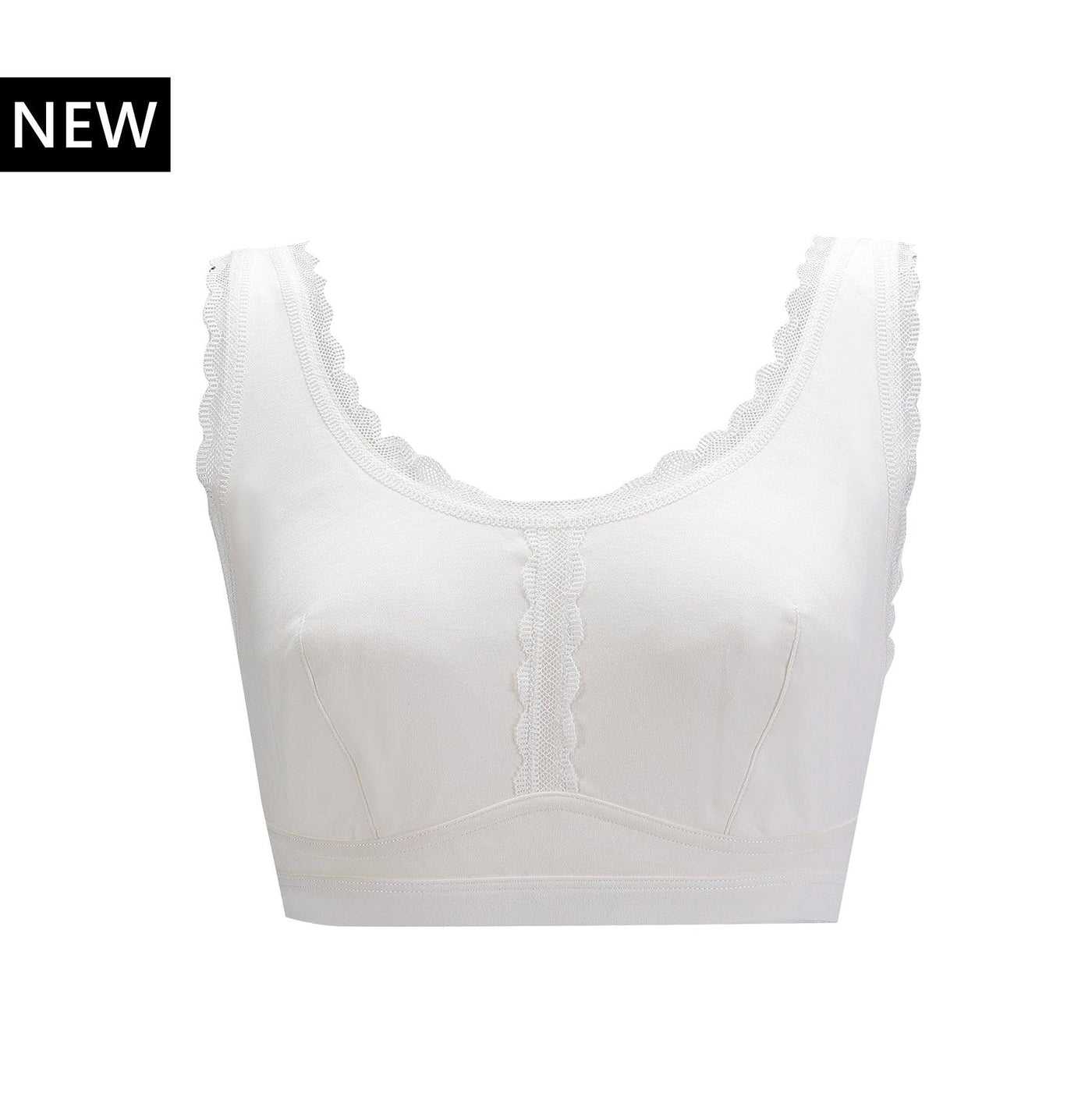 Women's slip-on wireless comfort bra organic stretch cotton gray