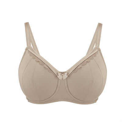 Shell-Supportive Non-Wired Silk & Organic Cotton Full Cup Bra with removable paddings - Juliemay Lingerie