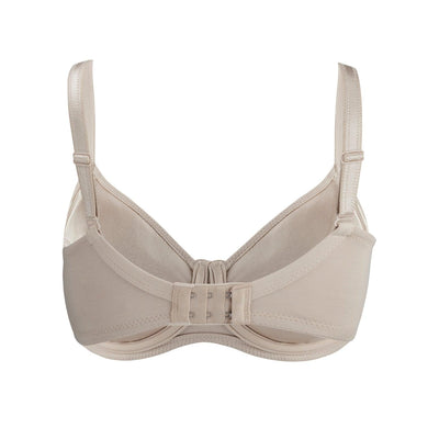 Ivory-Underwired Silk & Organic Cotton Full Cup Bra with removable paddings - Juliemay Lingerie