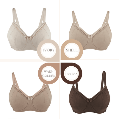 Cocoa-Supportive Non-Wired Silk & Organic Cotton Full Cup Bra with removable paddings - Juliemay Lingerie