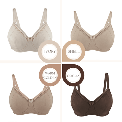 Warm Golden-Supportive Non-Wired Silk & Organic Cotton Full Cup Bra with removable paddings - Juliemay Lingerie